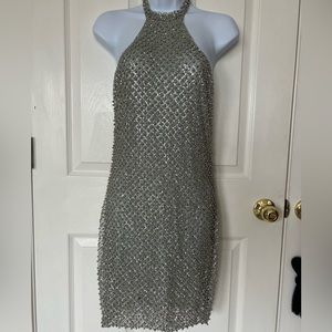 Silver Halter Dress